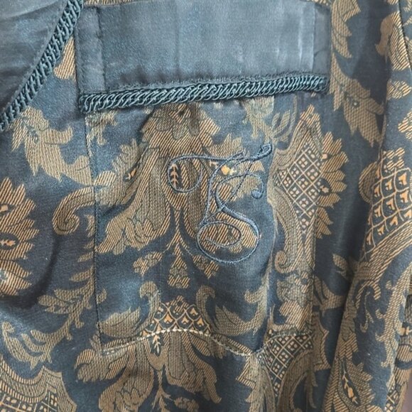 Victoria's Secret Y2K Vintage Emerald Green/Gold Long Robe Luxurious, size M/L - Picture 4 of 9